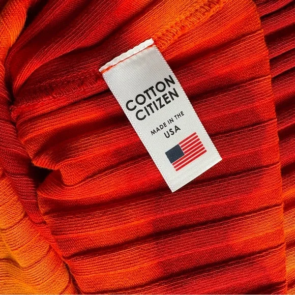 Cotton Citizen Capri Cutout Dress Ribbed Orange Red Tie Dye Size Small NWT - Picture 5 of 13